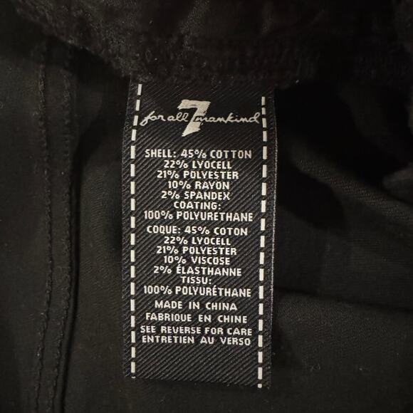 7 For All Mankind Side Zip High Waist Skinny Jeans in B(air) Black with Velvet - Picture 6 of 11